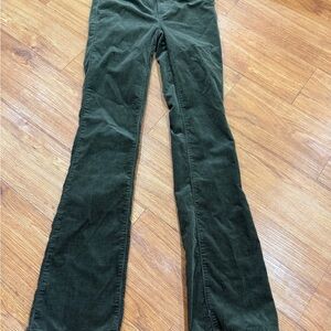 LOFT Green Flare Wide Leg Jeans